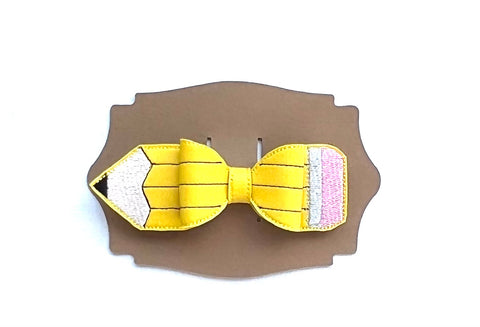 back to school pencil hair bow