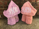 Monogram hooded towel, child beach towel, pool towel