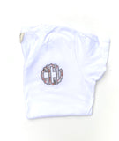 Baseball monogram Vneck Tee for women
