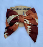 Football sailor bow, fabric bow, football bow