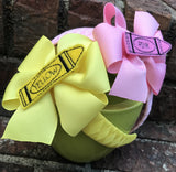 Back to school solid crayon headband