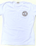Baseball monogram Vneck Tee for women