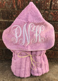 Monogram hooded towel, child beach towel, pool towel