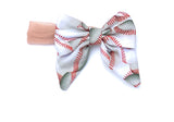 Baseball sailor bow, fabric bow