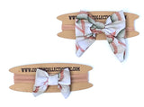 Baseball sailor bow, fabric bow