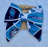 Tar Heel hair bow, UNC Chapel Hill fabric headband