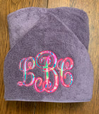 Lilly monogram hooded towel