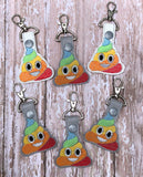 Poop key chain, poop emoji, zipper pull