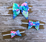 Lilly hair bow, Lilly headband mermaid cove