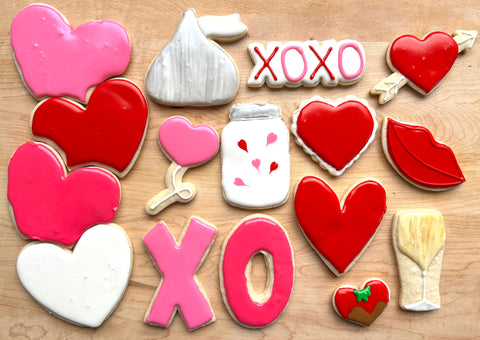 Valentine cookies assorted half dozen and dozen