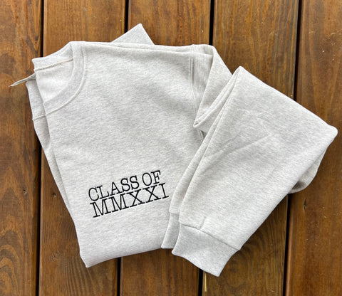Class of Roman numeral sweatshirt