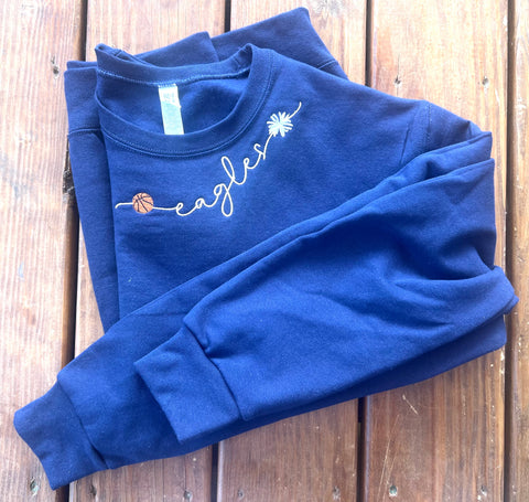 Eagle collar basketball sweatshirt
