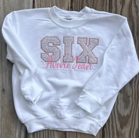 Birthday age sweatshirt, custom birthday shirt