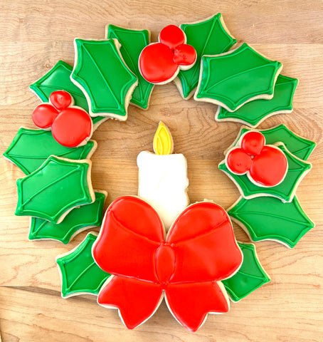 Christmas wreath cookie platter