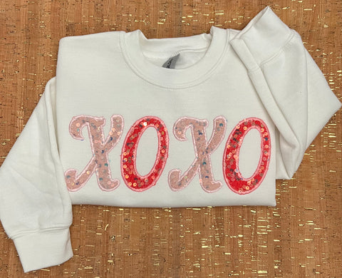 XOXO valentine sequin sweatshirt