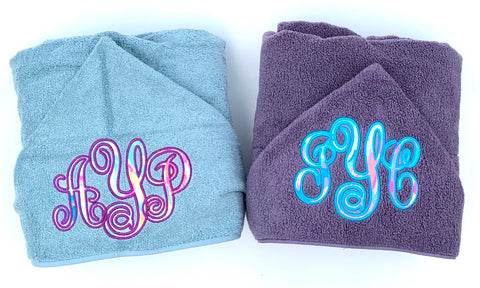 Lilly monogram hooded towel