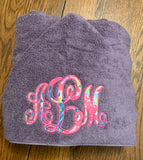 Lilly monogram hooded towel