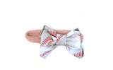 Baseball sailor bow, fabric bow