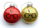 Wizard glitter ornament , glasses ornament, chosen one