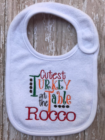 Holiday bib, Christmas bib, Thanksgiving bib, personalized bibs