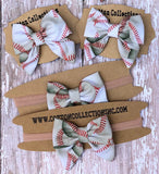 Baseball sailor bow, fabric bow